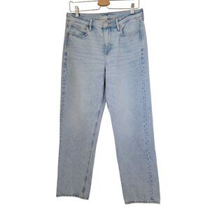 American Eagle AE Women's 90s Straight Light Wash High Rise Jeans Sz 10 Regular